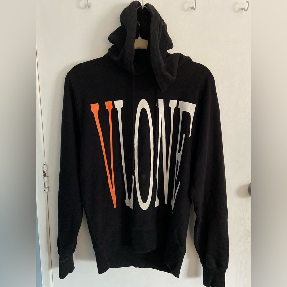 Black and orange Vlone hoodie